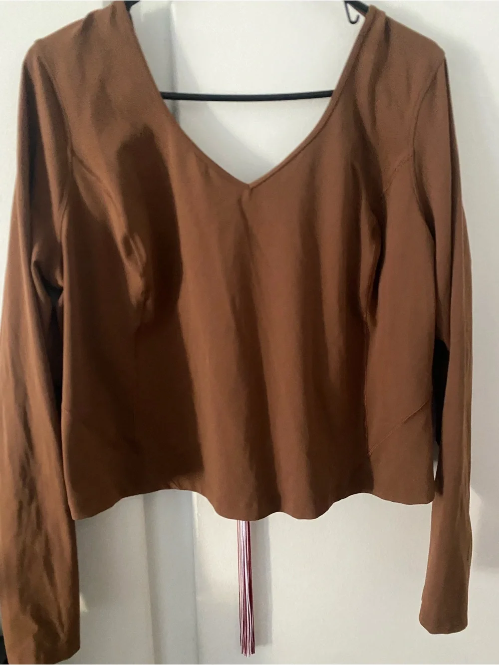 lululemon athletica Brown V-Neck Long Sleeve Top